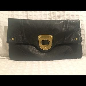 Large black clutch